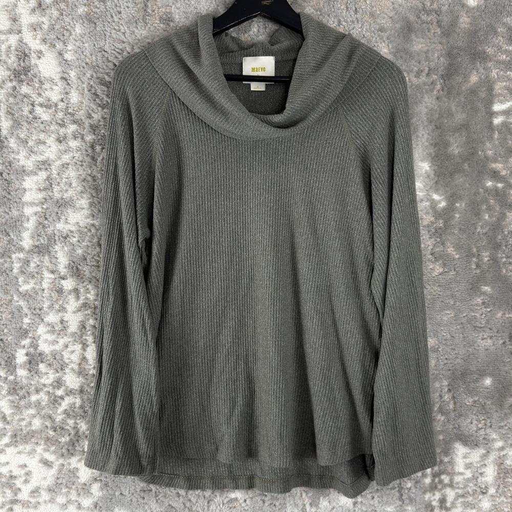 Maeve Anthropologie Size M Cowl Neck Minimalist Sweater Gray Long Sleeve Pullove